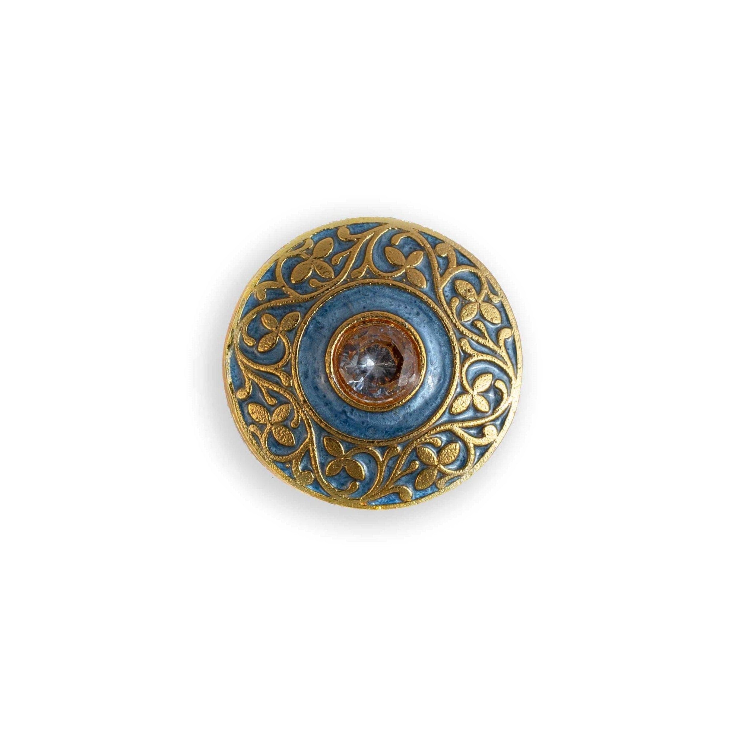 Handcrafted Floral Medallion Mosaic Blue Buttons | Fancy Buttons | Suit Buttons | JRT Handicrafts