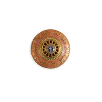 Floral Medallion Terracotta Enamel Buttons
