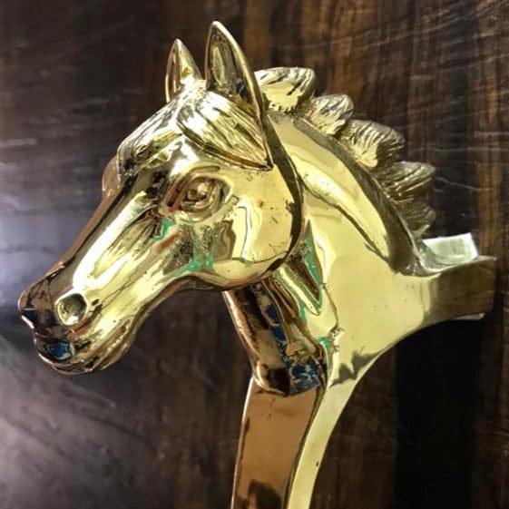 Luxurious Stallion Head Brass Metal Door Handle | handcrafted brass door handles | JRT Handicrafts 