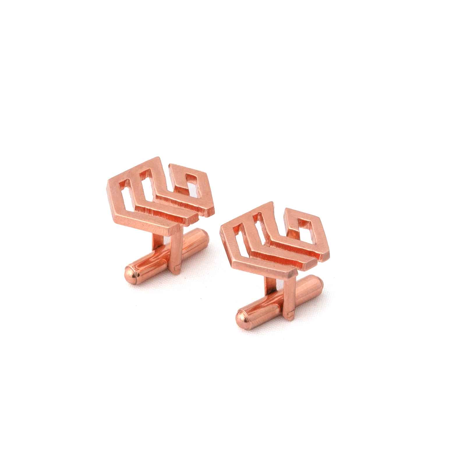 Initial Cufflinks | Designer Cufflinks | Initial Monogram Rosegold Plated Cufflinks For Men | JRT Handicrafts