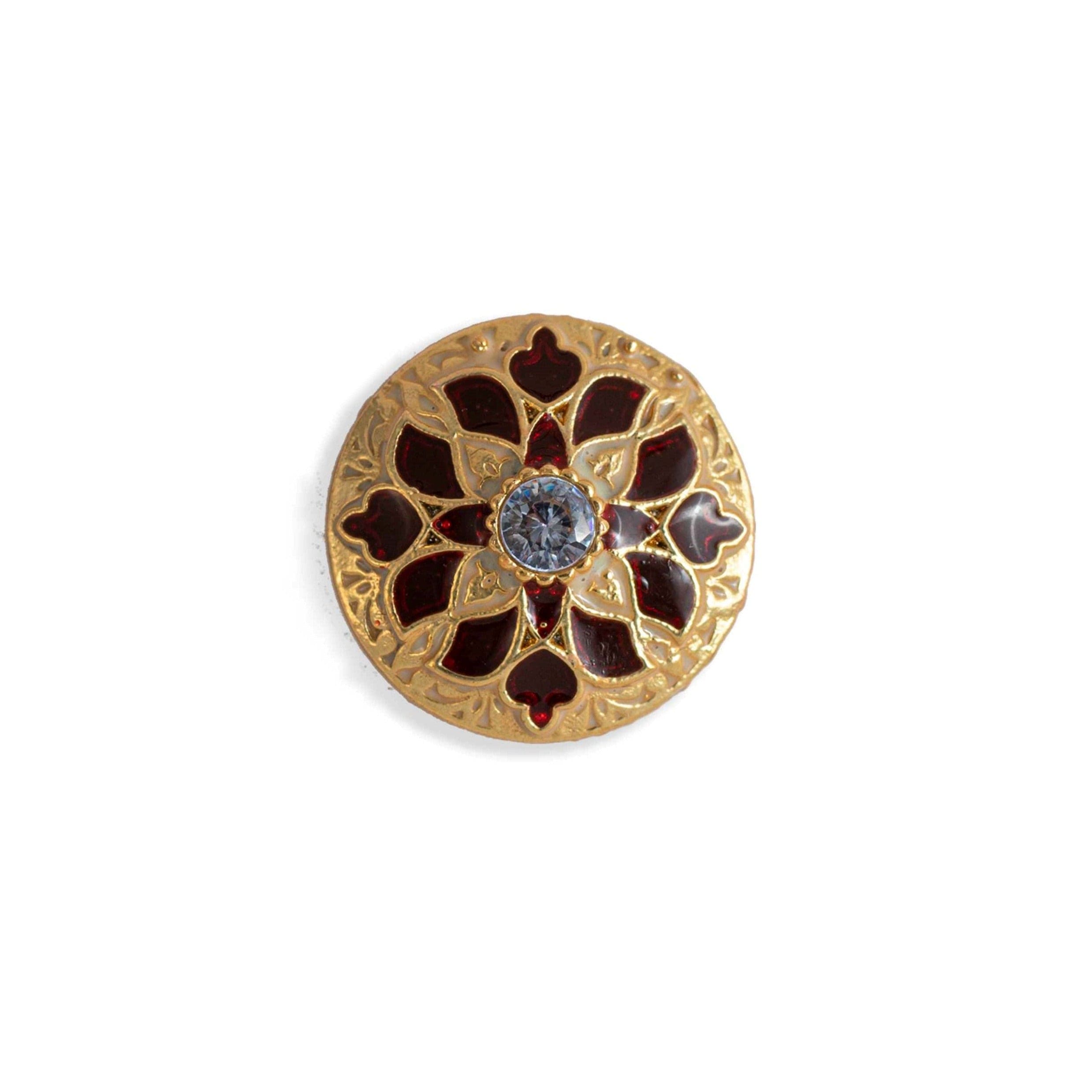 Handcrafted Maroon Floret Enamel Buttons | Jodhpuri Suit Buttons | JRT Handicrafts