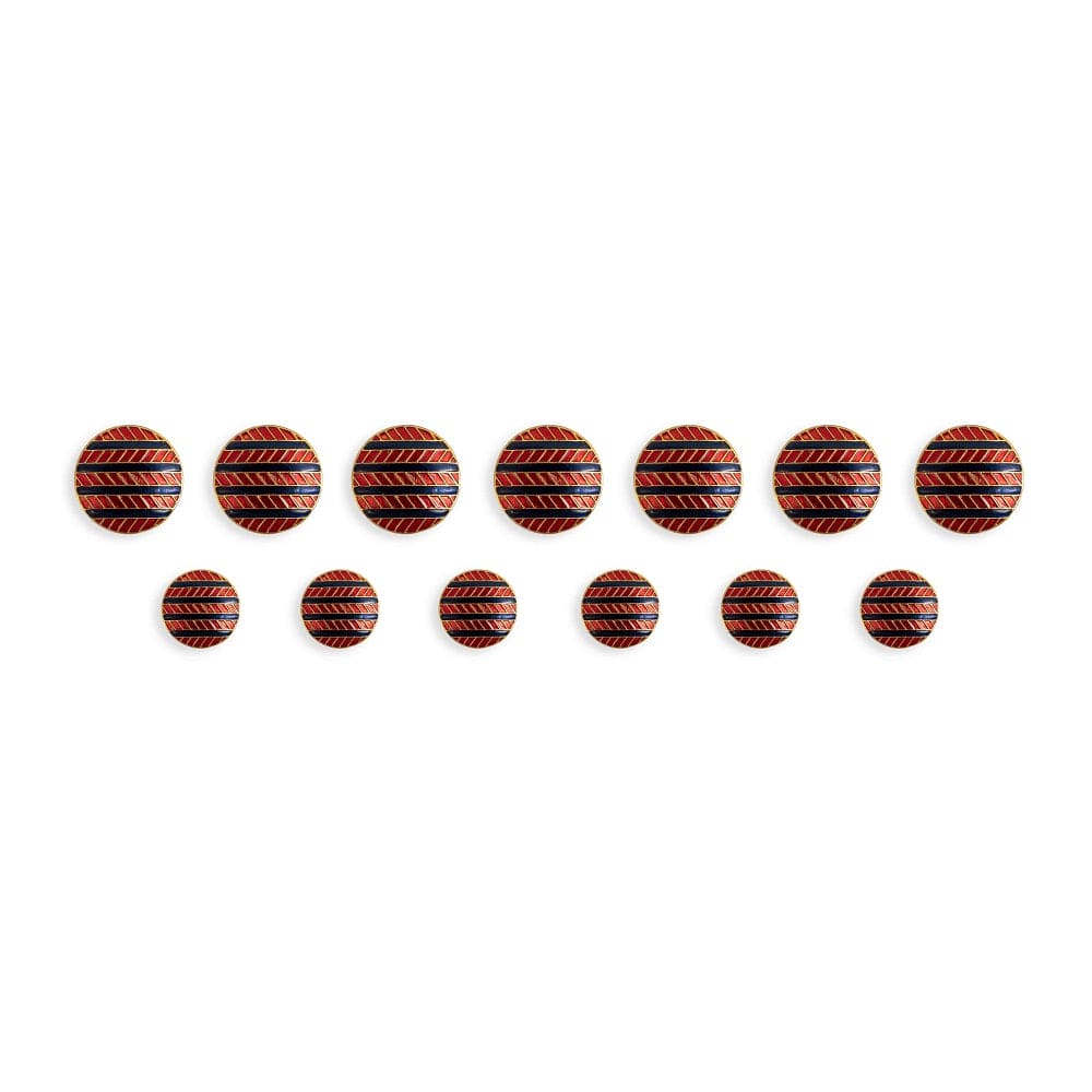 Maroon Stripe Enamel Button | Designer Coat Buttons | JRT Handicrafts