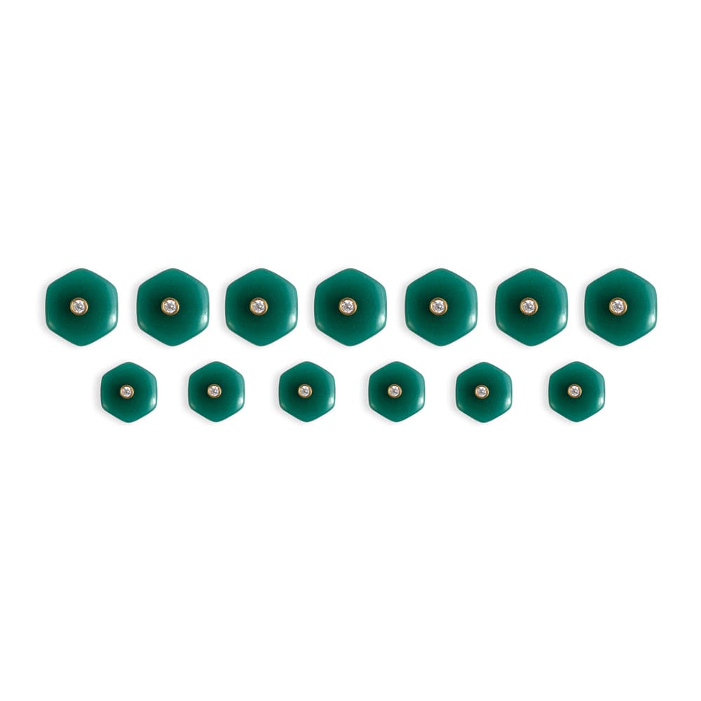 Octa Green Convex Onyx Buttons | Kurta Buttons | JRT Handicrafts