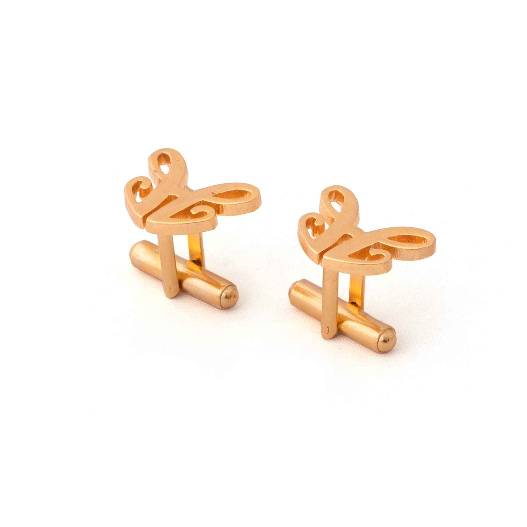 Personalized Crest Gold Plated Cufflinks For Men | JRT Handicrafts