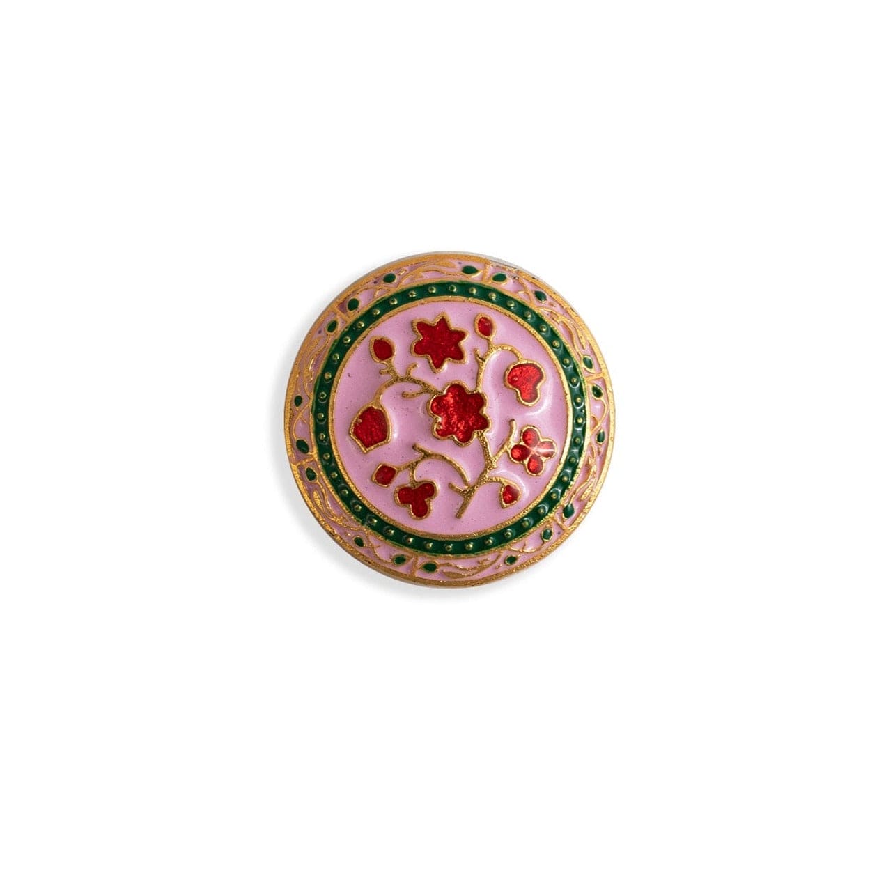 Handcrafted Red Tulip Pink Enamel Buttons | Fancy Coat Buttons | JRT Handicrafts