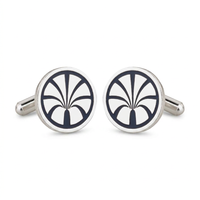 Royal Oasis Heritage Blue Enamel Silver Plated Cufflinks