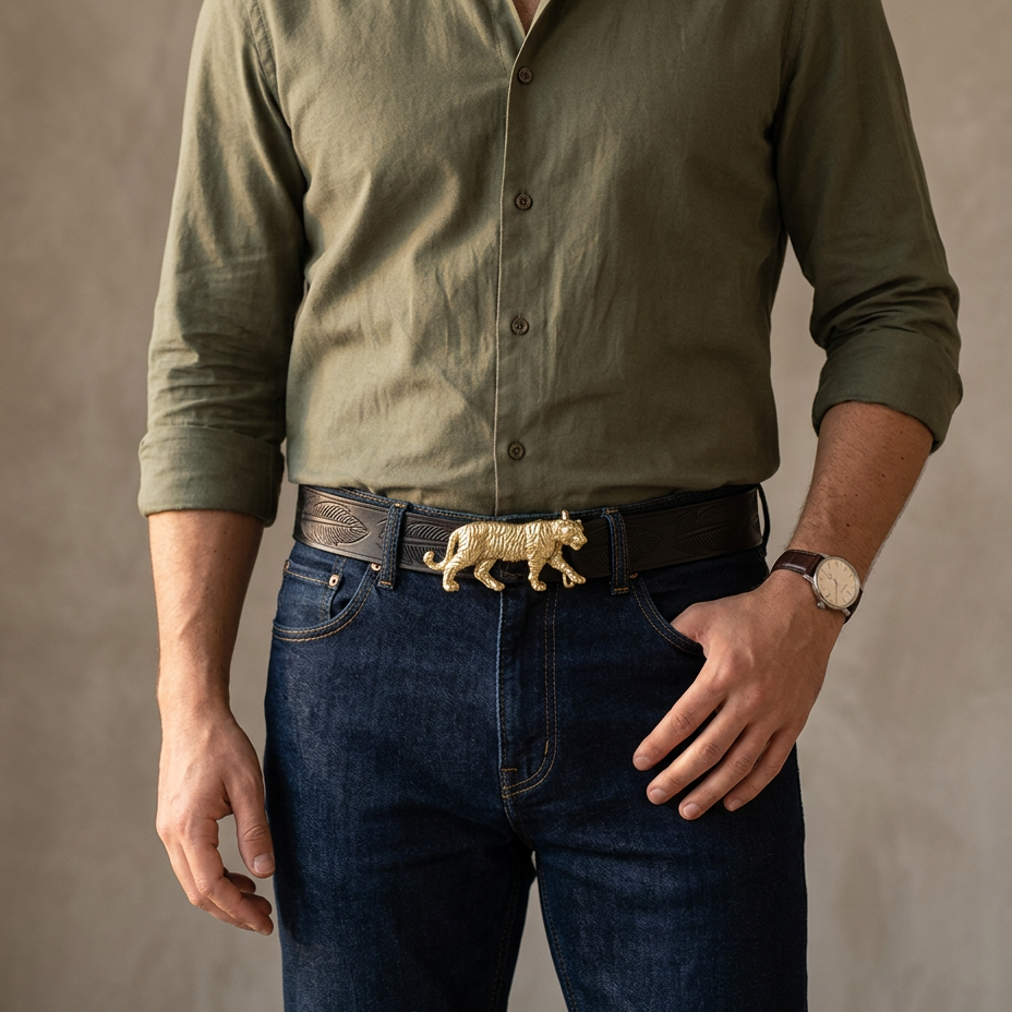 Handcrafted Tiger Belt