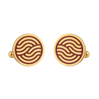 Leheriya Red Enamel Gold Plated Cufflinks