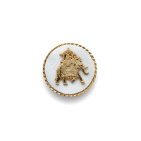 Elephant Howdah Mother of Pearl Button