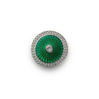 Green Guilloche Silver Buttons