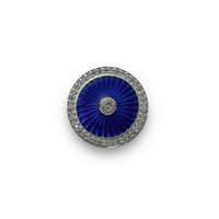 Blue Guilloche Silver Buttons