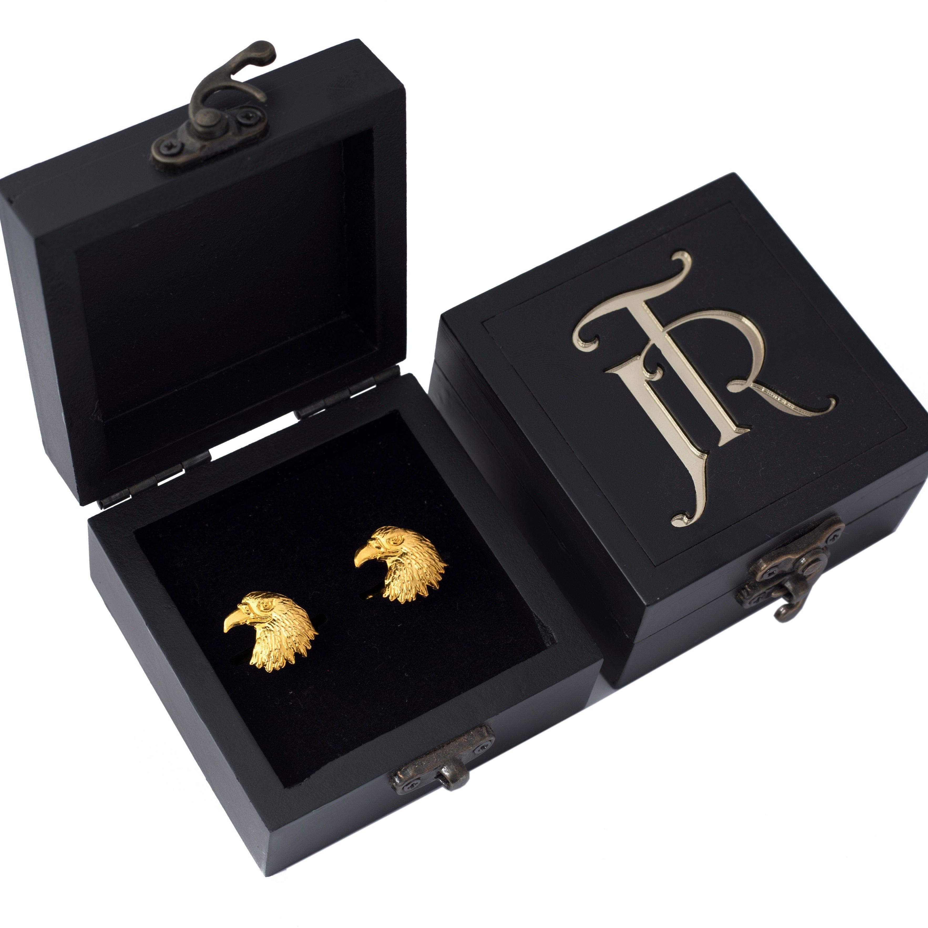 Buy Gold The Warrior Carved Lapel Pin And Cufflinks Gift Set by Cosa  Nostraa Online at Aza Fashions.