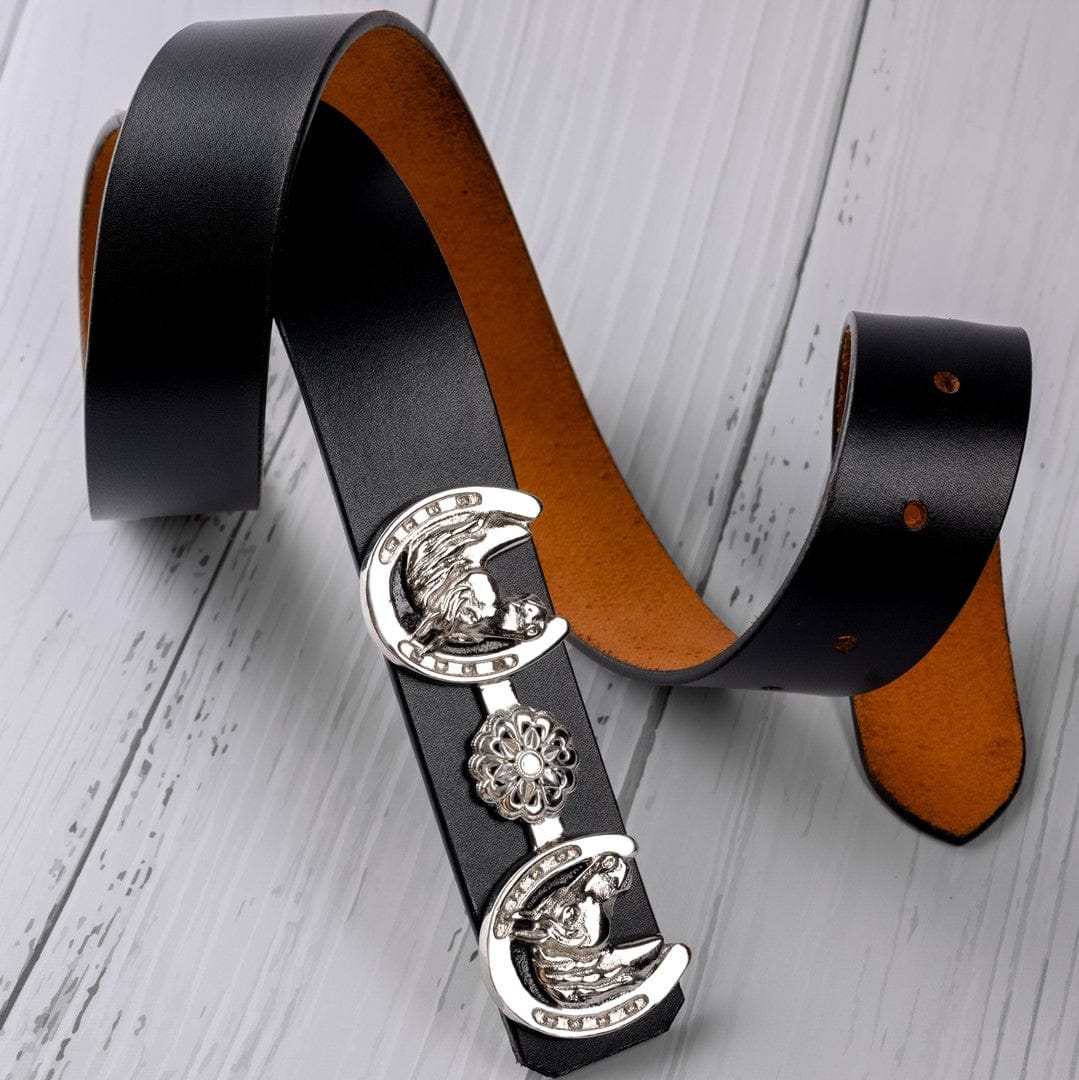 Handcrafted Silver Equestrian Belt Online | best leather belts for men | JRT Handicrafts