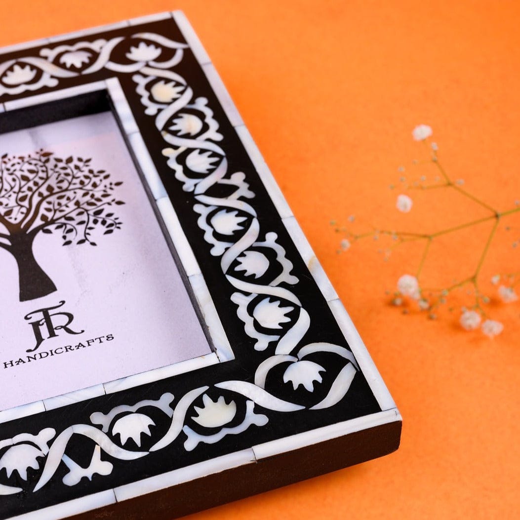 Jodhpur Mother of Pearl Picture Frame - Black | black wall hanging photo frame | home decor gifts | JRT Handicrafts