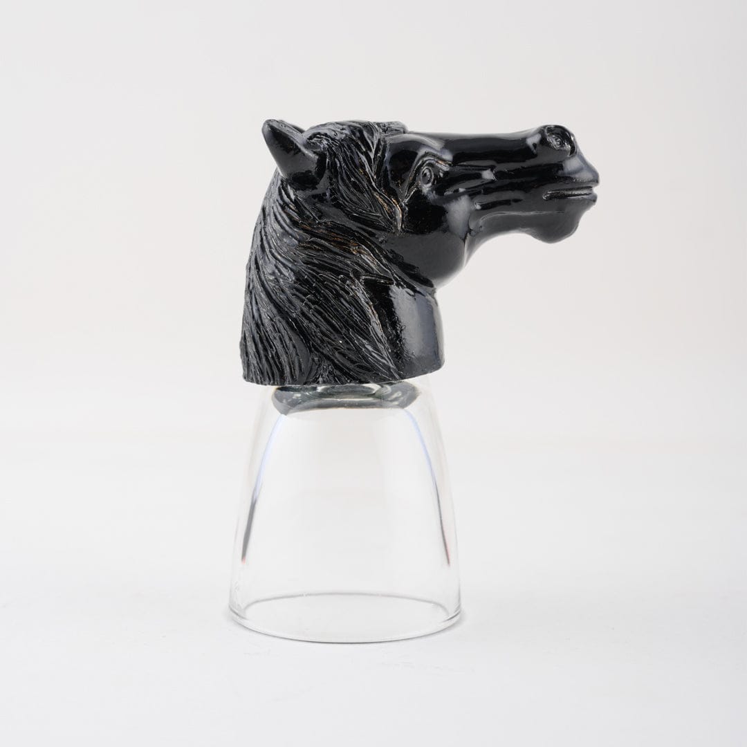 Handcrafted Black Horse Vodka Shot Glasses | premium barware gift set | JRT Handicrafts