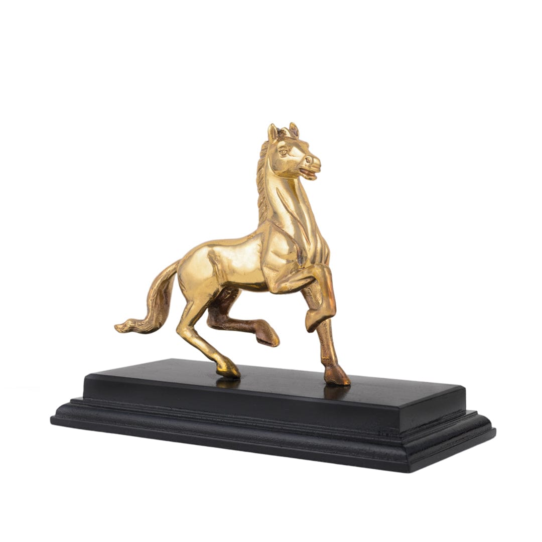 Handcrafted Brass Metallic Galloping Horse Trophy | centre table decoration items | home decor statues | JRT Handicrafts