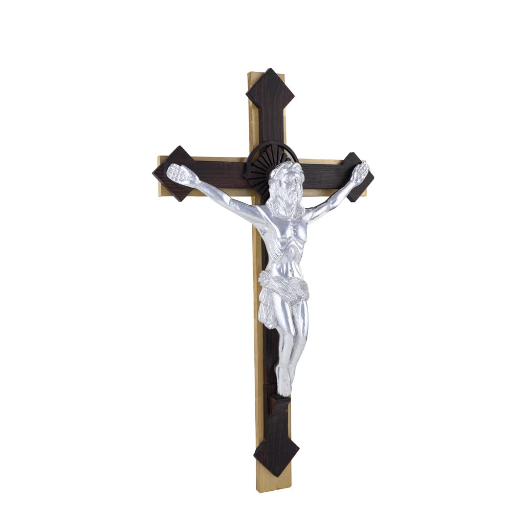 Aluminum Jesus on Wooden Crucifix Wall Hanging Kit | Home wall decoration items | JRT Handicrafts