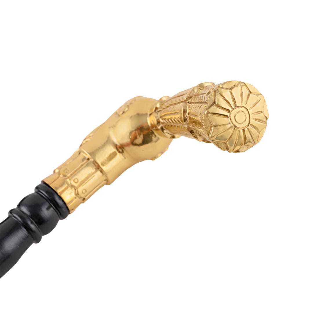 Handcrafted Roman Soldier Brass-Embellished Black Walking Stick | mens walking sticks | JRT Handicrafts