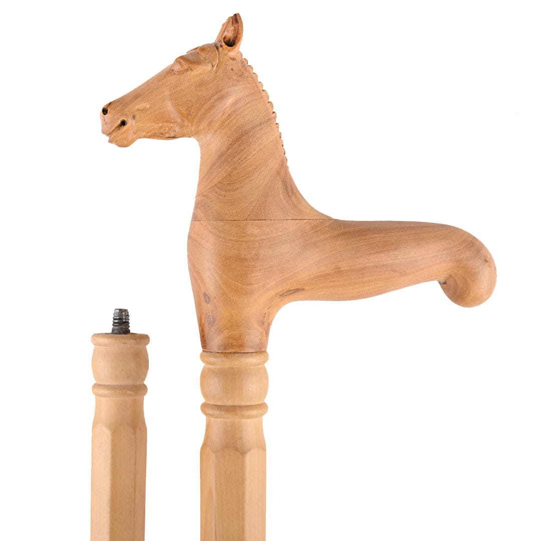 Galloping Stallion Handcrafted Teak Wood Walking Stick with Brass Hand –  JRT Handicrafts