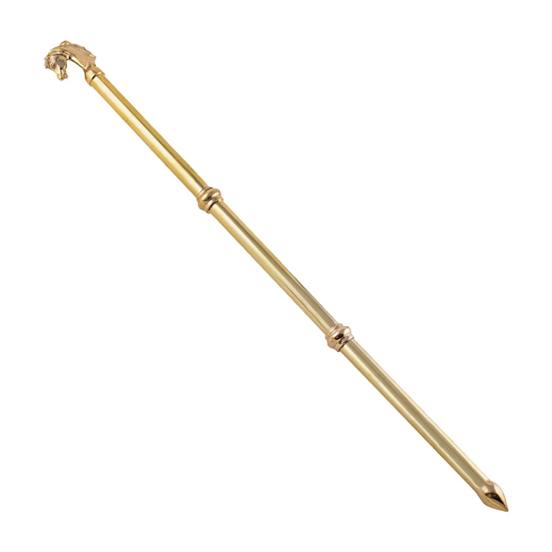 Stallion Head Brass Metallic Stick