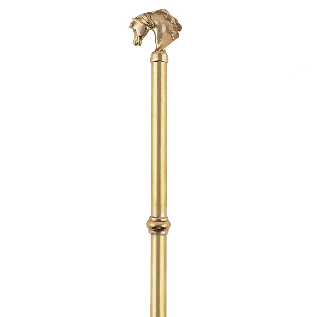 Stallion Head Brass Metallic Stick