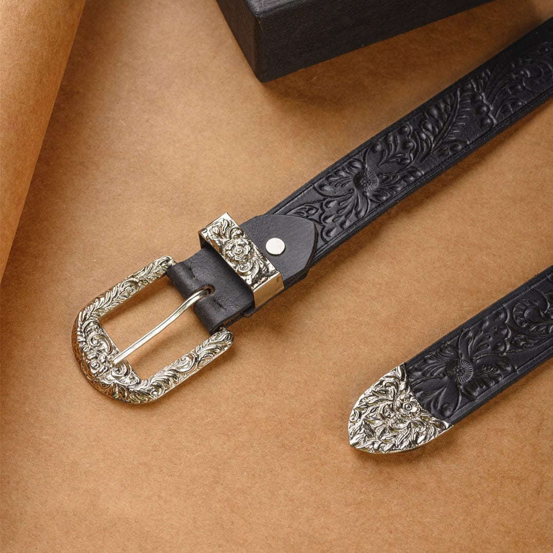 Handcrafted Western Black Belt Online | mens black belt | JRT Handicrafts