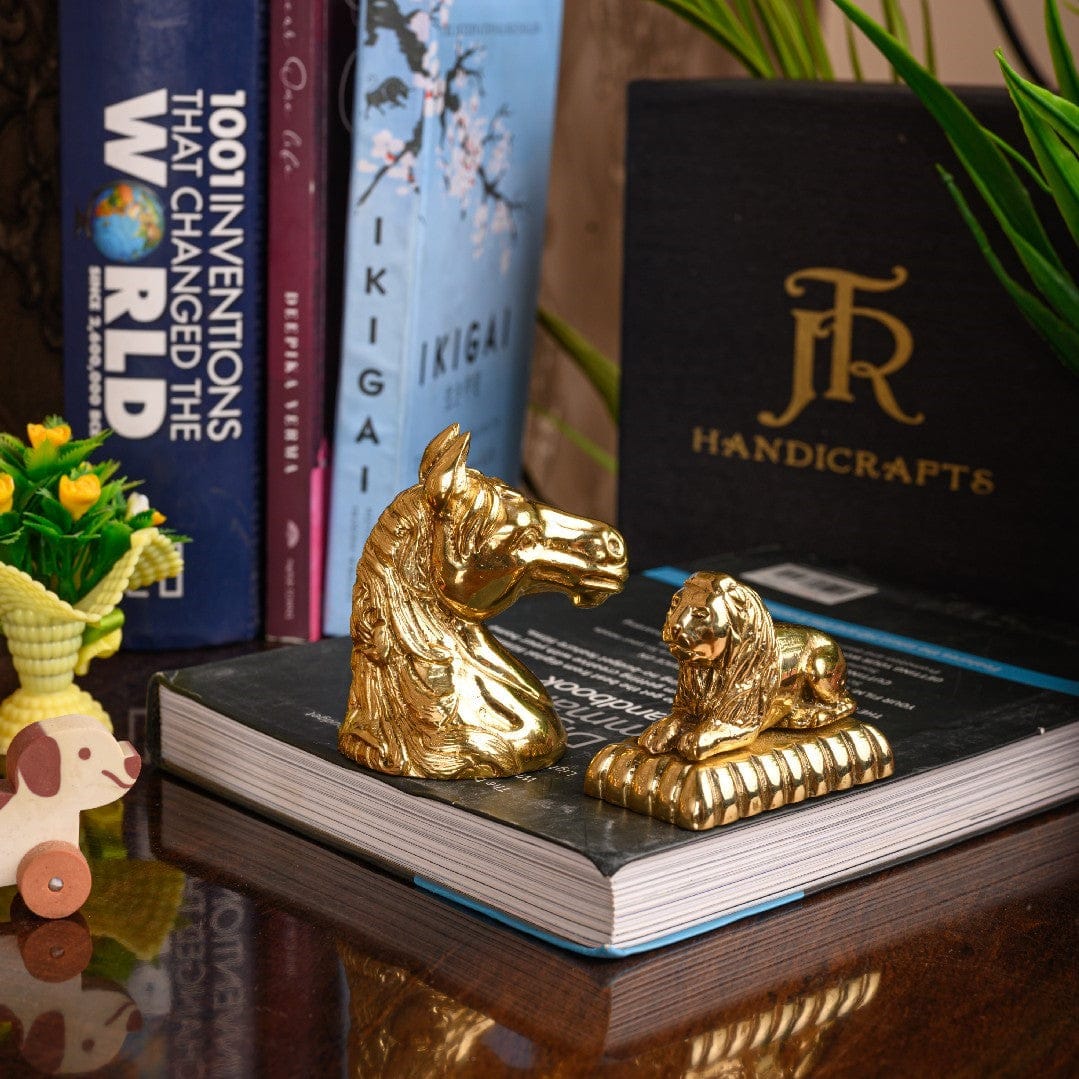 Handcrafted Brass Stallion Head Paperweight | office table decoration items | home decor statues | JRT Handicrafts