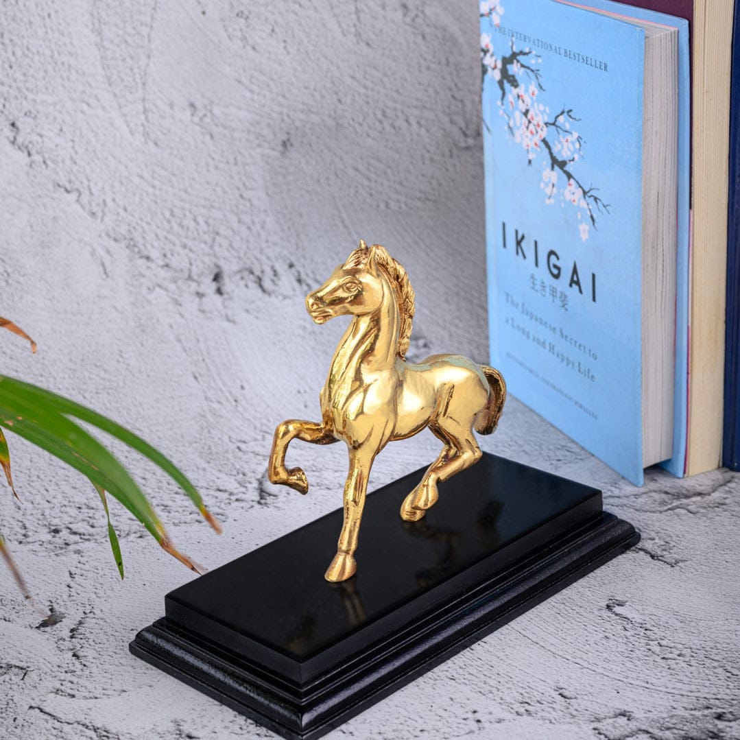 Handcrafted Brass Metallic Galloping Horse Trophy | home decor showpiece | table decor items | JRT Handicrafts